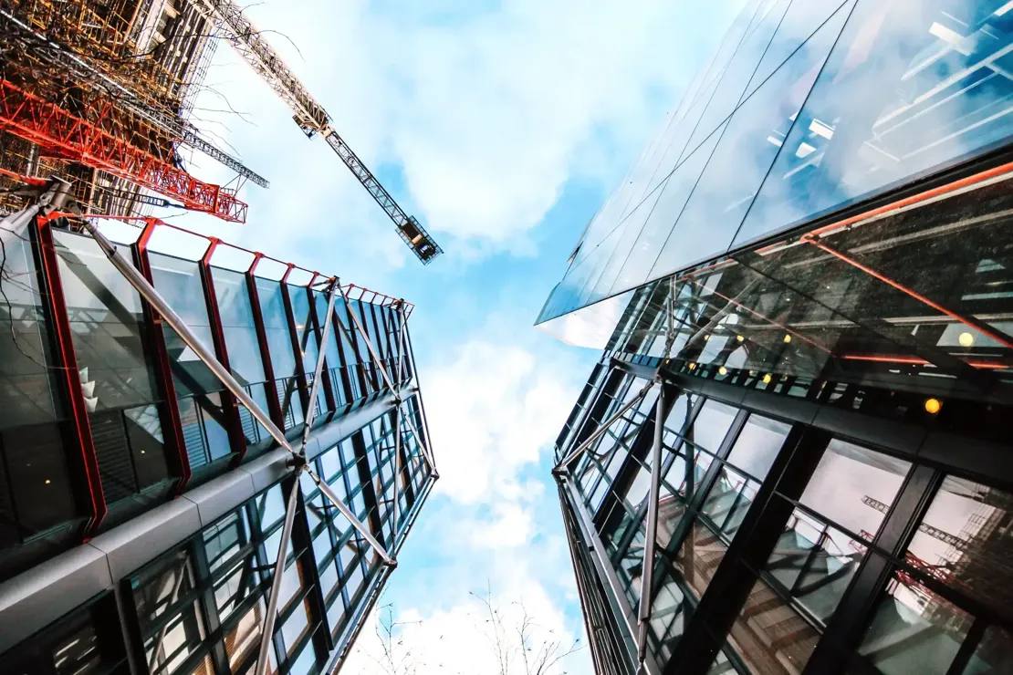 low angled construction building