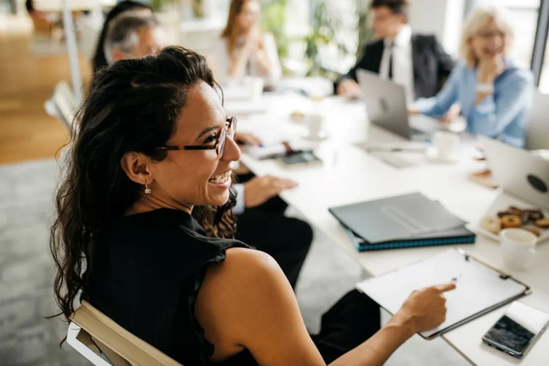 Candid Close Up Of Businesswoman In Office