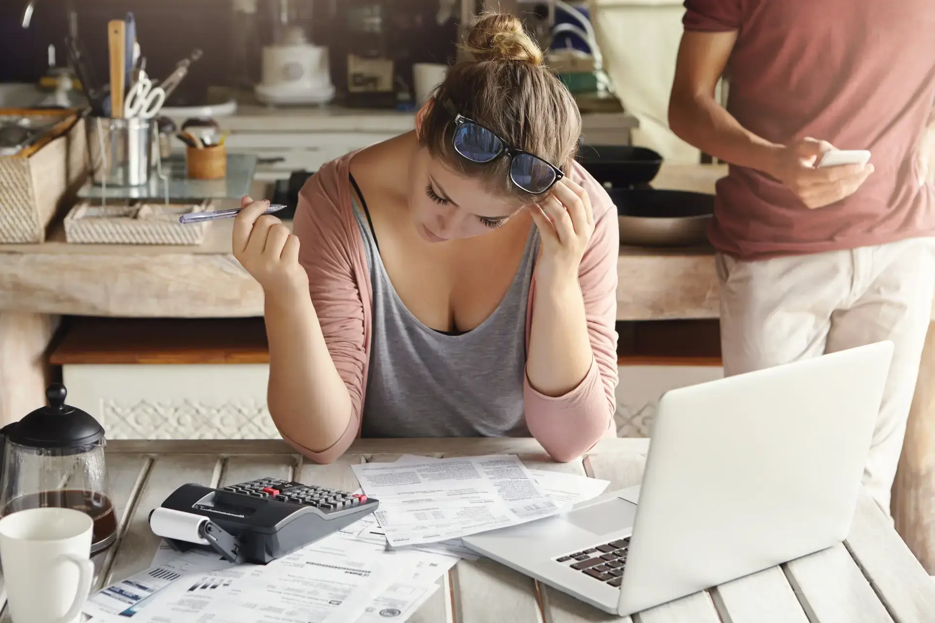 Woman with cash flow problems
