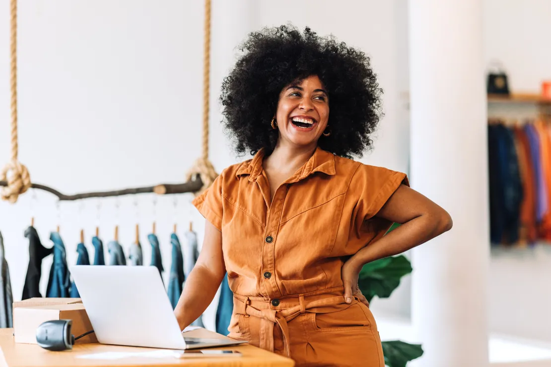 Clothes Shop Owner Smiling